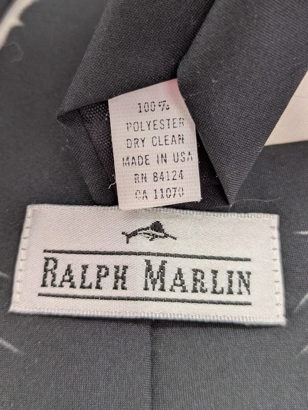Vintage Ralph Marlin Black White Cat Mouse Novelty Computer Joke Mens Neck Tie